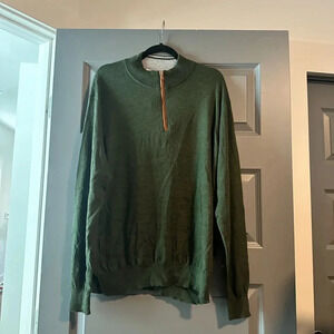 Peter Millar Zip 80% Merino Wool Green Size XXL NWT